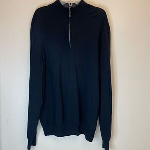 Black Sweater| Merino wool| size Mens Medium| 1/4 zip| Casual